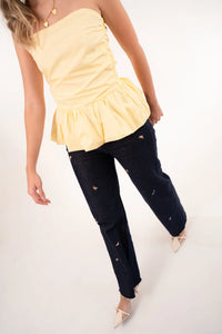FLOWER DENIM PANTS